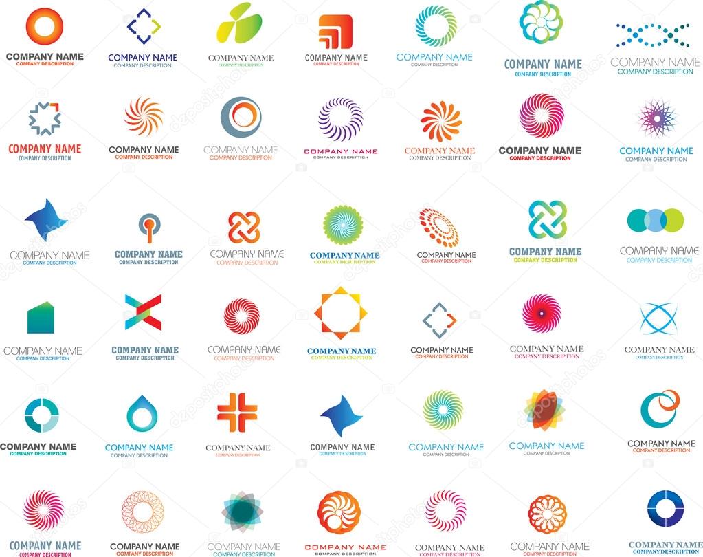 set of logo or symbols for comanies,