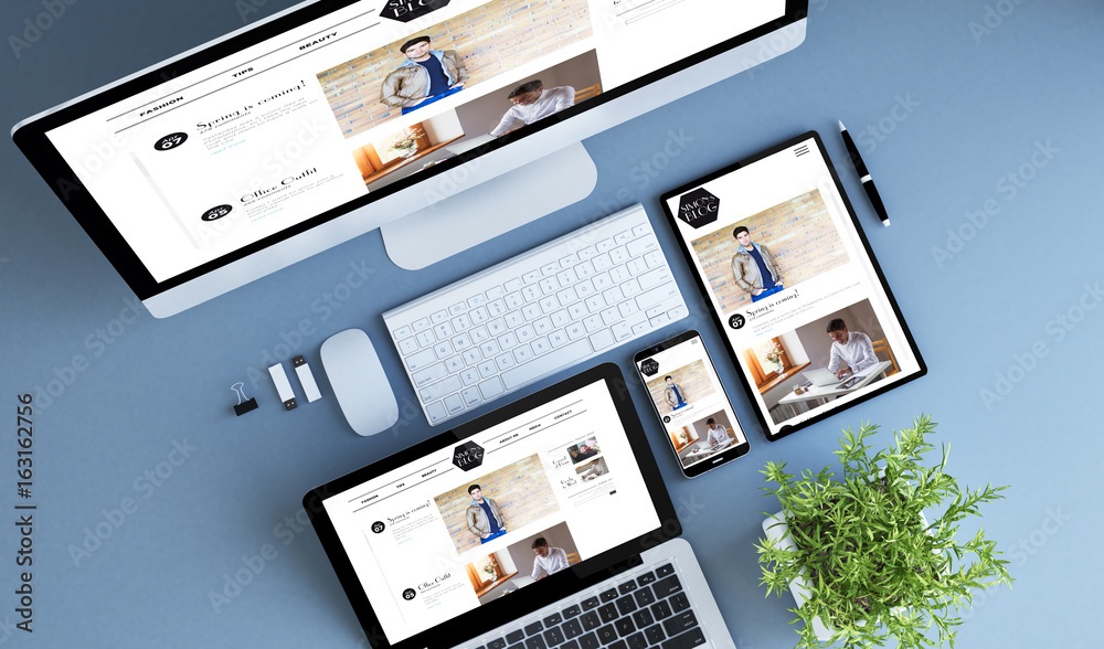 top view blue devices blog